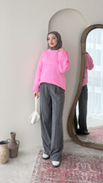 Hola Triko Kazak - Açık Pembe - Görsel 4