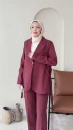 Belin Blazer Takım - Bordo - Görsel 4