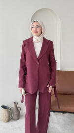 Belin Blazer Takım - Bordo - Görsel 5