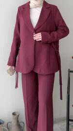 Belin Blazer Takım - Bordo - Görsel 6