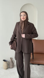 Belin Blazer Takım - Koyu Kahve - Görsel 5