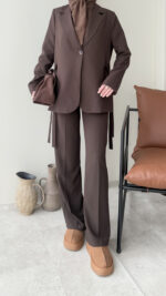 Belin Blazer Takım - Koyu Kahve - Görsel 6