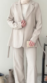 Belin Blazer Takım - Taş - Görsel 6