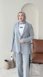 Belin Blazer Takım - Gri - Görsel 4