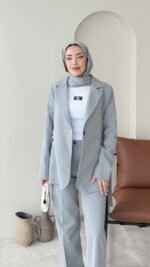 Belin Blazer Takım - Gri - Görsel 5