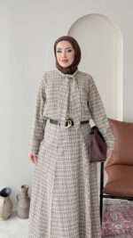 Mahra Ekose Takım - Kahve - Görsel 4