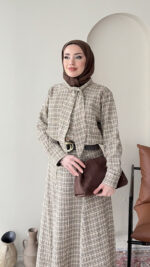 Mahra Ekose Takım - Kahve - Görsel 5