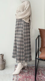 Ekose Şifon Etek - Görsel 4