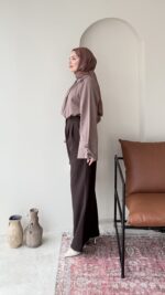 Macka Palazzo Pantalon - Kahva - Görsel 5