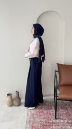 Sayle Detaylı Palazzo Pantalon – Lacivert - Görsel 5