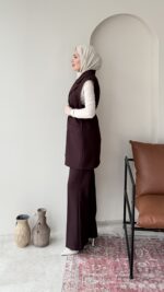 Penta Blazer Yelekli Takım - Mürdüm - Görsel 2