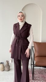 Penta Blazer Yelekli Takım - Mürdüm - Görsel 4