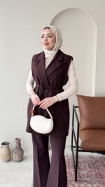 Penta Blazer Yelekli Takım - Mürdüm - Görsel 5