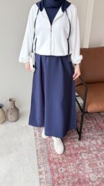 Erbaa Garni Detaylı Elbise&Ceket Takım - Lacivert - Görsel 6