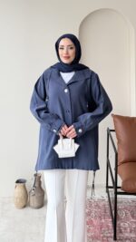 Rela Gold Detaylı Ceket - Lacivert