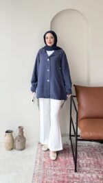 Rela Gold Detaylı Ceket - Lacivert - Görsel 3