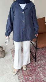 Rela Gold Detaylı Ceket - Lacivert - Görsel 4