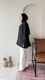 Rela Gold Detaylı Ceket - Siyah - Görsel 4