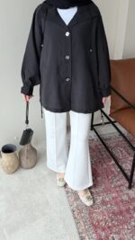 Rela Gold Detaylı Ceket - Siyah - Görsel 5