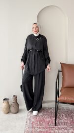 Yâde İpeksi Qupra Takım - Siyah