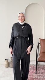 Yâde İpeksi Qupra Takım - Siyah - Görsel 4