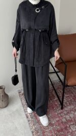 Yâde İpeksi Qupra Takım - Siyah - Görsel 6