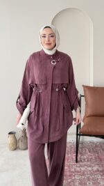 Yâde İpeksi Qupra Takım – Mürdüm - Görsel 4