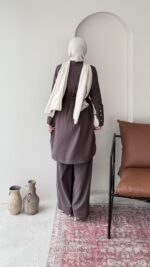 Bade Kemerli Takım – Koyu Vizon - Görsel 3