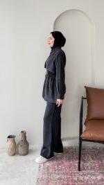 Petri Dikişli Modal Takım - Siyah - Görsel 2