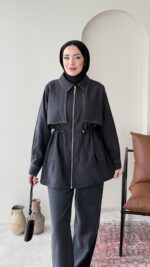 Petri Dikişli Modal Takım - Siyah - Görsel 4