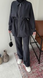 Petri Dikişli Modal Takım - Siyah - Görsel 6