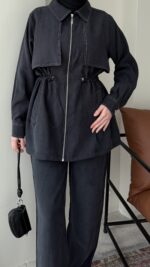 Petri Dikişli Modal Takım - Siyah - Görsel 7