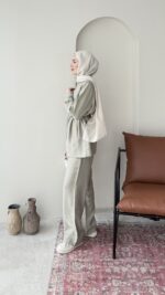 Petri Dikişli Modal Takım – Yeşil - Görsel 2