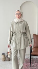 Petri Dikişli Modal Takım – Yeşil - Görsel 4