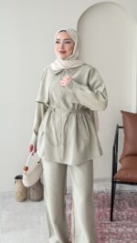 Petri Dikişli Modal Takım – Yeşil - Görsel 5