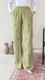 More Taşlı Pantalon - Yeşil