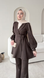 Pira Bağlamalı Scuba Takım - Koyu Kahve - Görsel 5