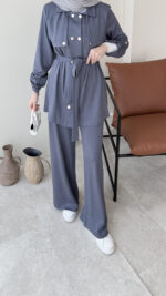 Luvi Düğmeli Oyşo Takım - Antrasit - Görsel 7