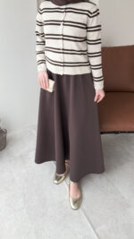 Çizgili Mini Hırka - Vizon - Görsel 4