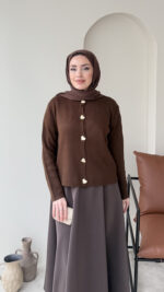 Love Mini Hırka - Kahve