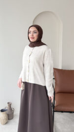 Love Mini Hırka - Taş - Görsel 2