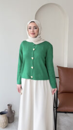 Love Mini Hırka - Yeşil - Görsel 2