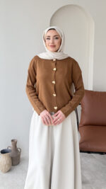 Love Mini Hırka - Kahve