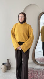 Hola Triko Kazak - Hardal - Görsel 2