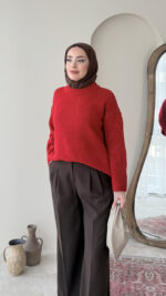 Hola Triko Kazak - Kırmızı