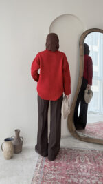 Hola Triko Kazak - Kırmızı - Görsel 7