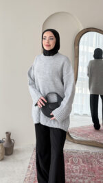 Hola Triko Kazak - Duman - Görsel 2