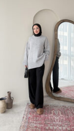 Hola Triko Kazak - Duman - Görsel 5