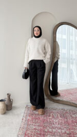 Hola Triko Kazak - Krem - Görsel 3