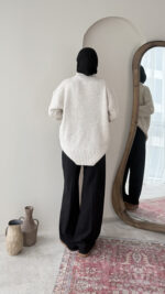 Hola Triko Kazak - Krem - Görsel 5